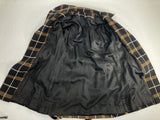 Vintage 70s plaid wool COAT black yellow white belted double breasted S-M