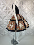 Vintage 50s cocktail DRESS ethnic print Dashiki Cotton XS-S