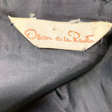 OSCAR De La RENTA Vintage DRESS 80s Black Velvet colorful beaded design