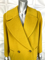 CHRISTIAN DIOR Vintage Wool COAT yellow chartreuse 4 S-M