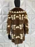 Vintage COAT Mink two tone Blonde Brown Checkered design S-M