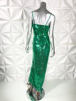 Vintage 80s DRESS gown Green Alyce Designs Party Prom S/M