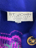 ST JOHN Marie Gray Santana Knit Skirt & Jacket Set Royal Blue