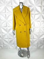 CHRISTIAN DIOR Vintage Wool COAT yellow chartreuse 4 S-M
