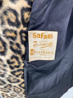 Vintage COAT 60s SAFARI Faux Fur Leopard Print